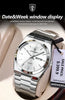 POEDAGAR Luxury Business Man Wristwatch Waterproof Luminous Stainless Steel Men Watch Date Week Fashion Quartz Men's Watches+Box