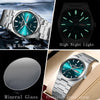 BINBOND Fashion New Men Business Watch Leisure Quartz Stainless Steel Buckle Watches Waterproof Luminous Calendar Men's Watches