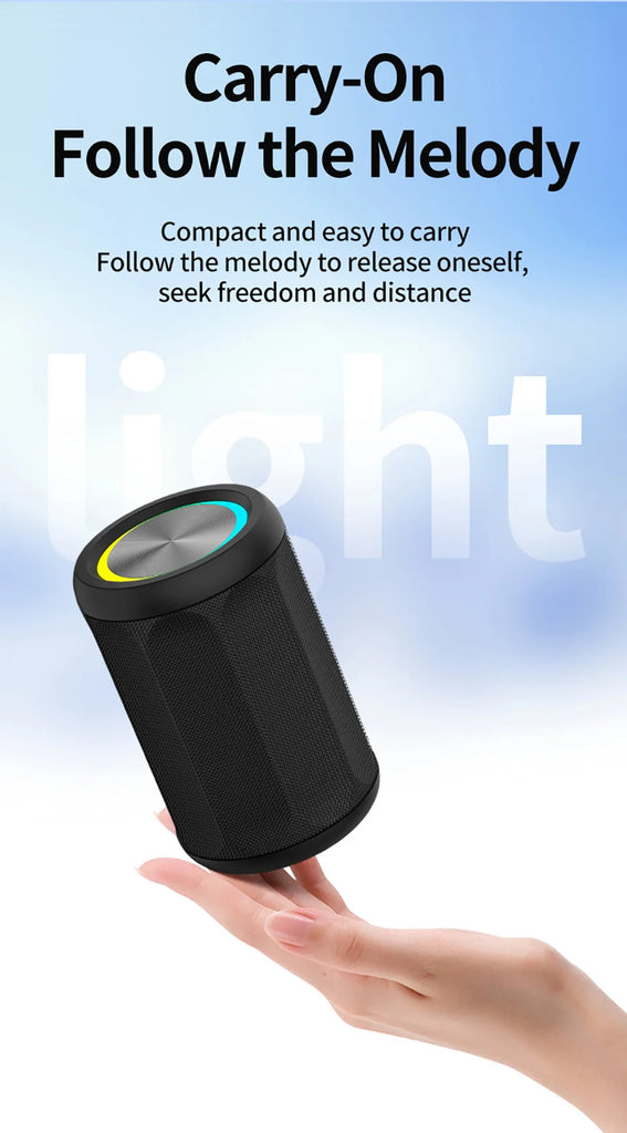 Bluetooth Speaker Wireless LoudSound Subwoofer Outdoor Portable Heavy Bass Fabric Speaker TWS Stereo RGB Ambient Light Speakers