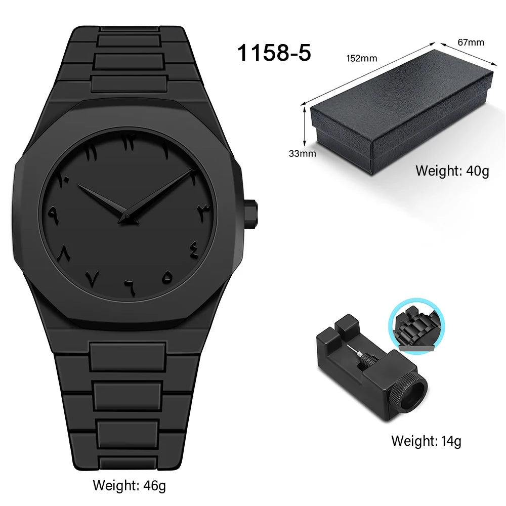 Men's Classic Business Watch Arabic Numerals Polycarbonate Quartz Watch Fashion Sports Watch Slim Waterproof Clock