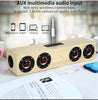 Wireless Bluetooth 5.0 Speakers For Computers Wooden Alarm Clock Display Sound System Player with AUX TF FM Radio Subwoofer Box