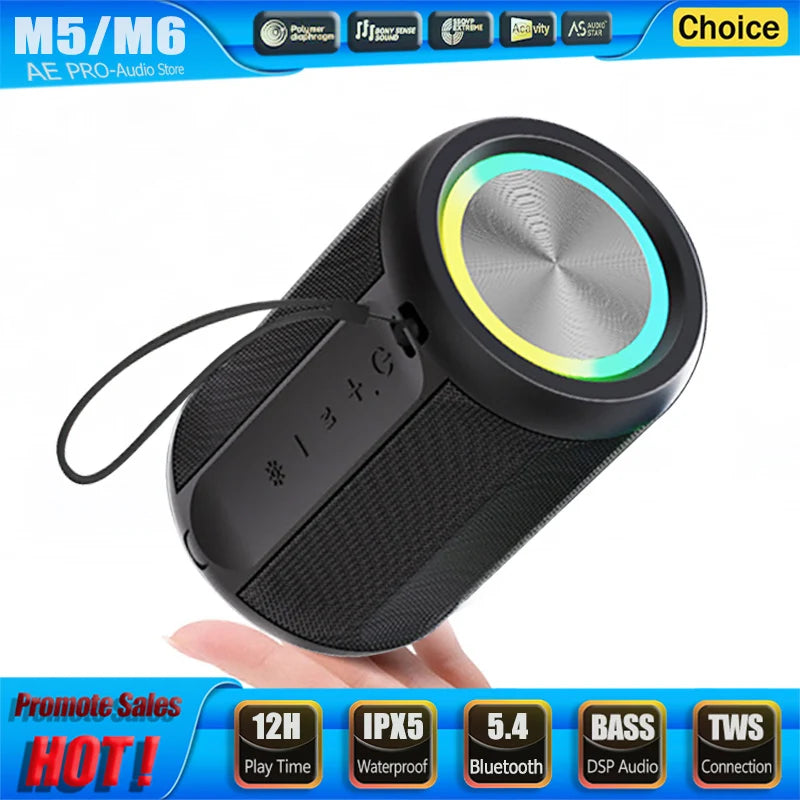 Bluetooth Speaker Wireless LoudSound Subwoofer Outdoor Portable Heavy Bass Fabric Speaker TWS Stereo RGB Ambient Light Speakers