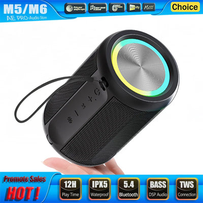 Bluetooth Speaker Wireless LoudSound Subwoofer Outdoor Portable Heavy Bass Fabric Speaker TWS Stereo RGB Ambient Light Speakers