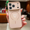 Magnetic Simple Love Print Phone Case For iPhone 17 ProMax 16 15 14 13 Pro Max For Magsafe Wireless Charge Shockproof Hard Cover