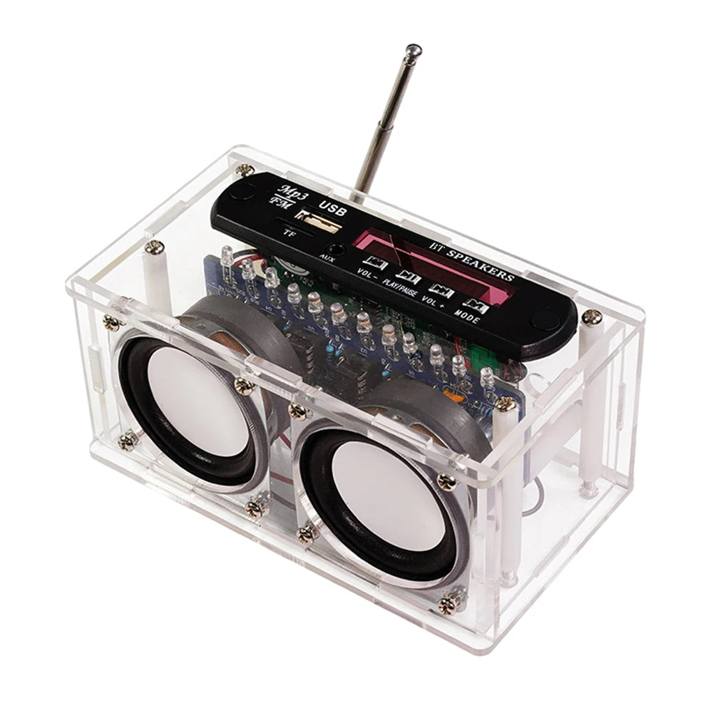 Bluetooth Speaker DIY Kit with FM Radio 87.5-108MHZ DIY Welding Project Practice Electronic Kit Solder Assembly U Disk TF AUX