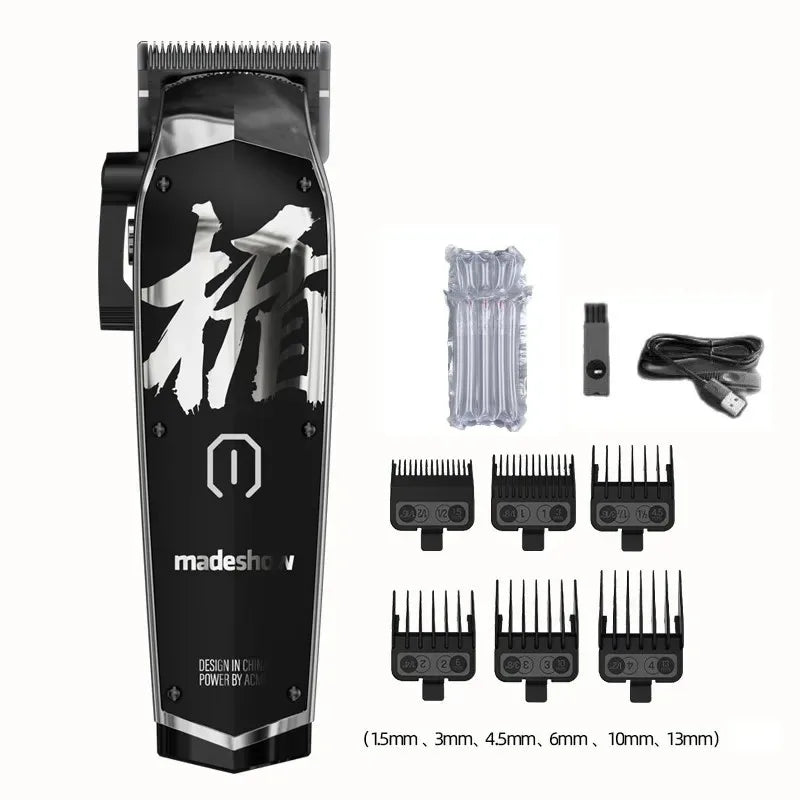 New D0 MadeShow M10M11 Professional Hair Clipper + Trimmer Set 0.1mmHair Cutting Machine Cutting T Blade High Speed High Quality