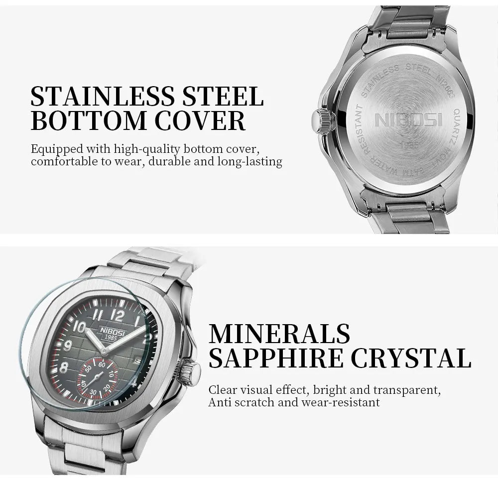 NIBOSI New Arrival Sport Watch Men Casual Silicone Quartz Watch montre homme saat erkek kol saati reloj para hombre de lujo часы