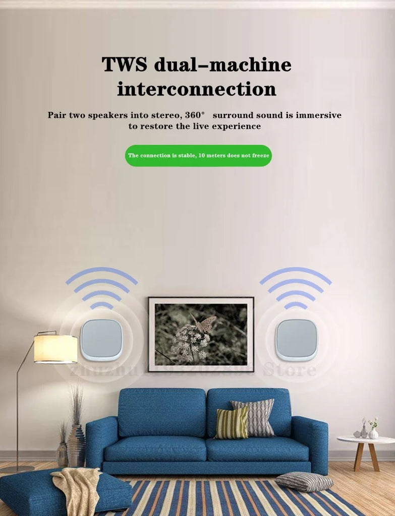 Wireless Bluetooth Speaker Wall-mounted 3D Surround Sound Multifunctional Outdoor Portable Subwoofer Long Battery Life