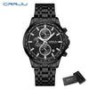 CRRJU Brand Creative Multifunction Male Wristwatch Date Display Stainless steel Men Quartz Watch Waterproof Sports Chronograph