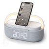 2500mAh Bluetooth Speaker with Wireless Charger, FM Radio & Dimmable Light - Portable Dual Speaker for Bedroom, Office & Gifts