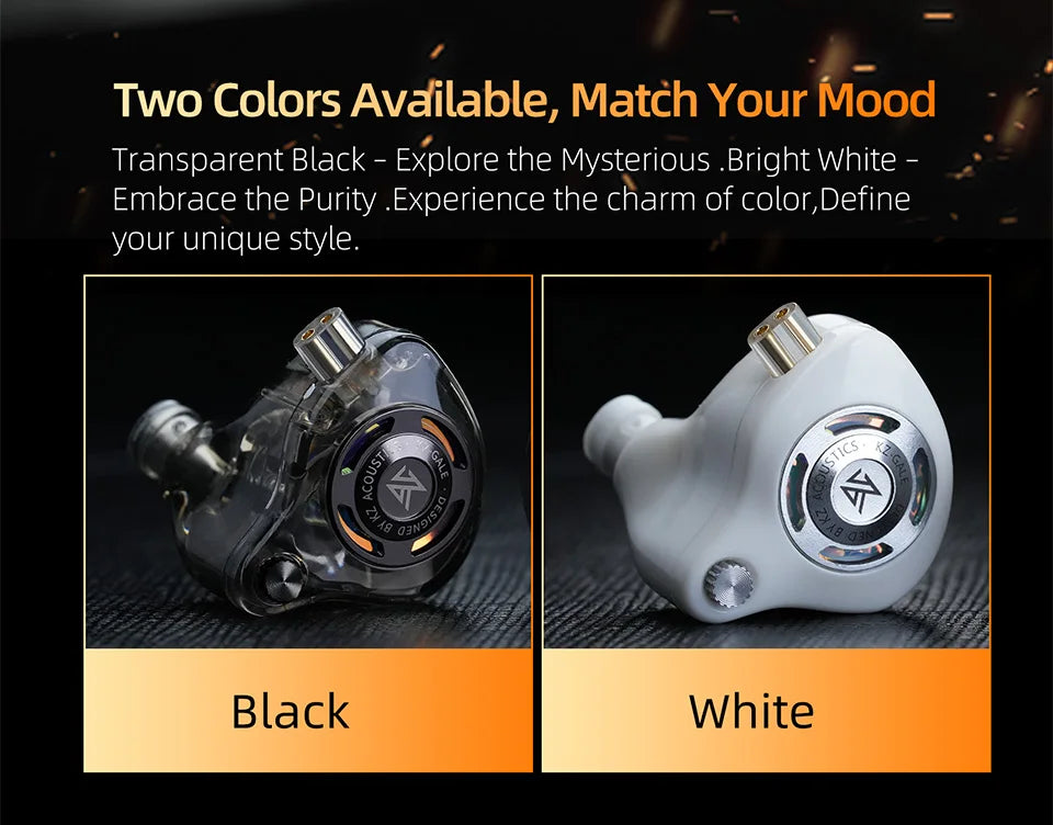 KZ Gale In-Ear Gaming Earphones E-sports Bass Metal Earbuds for Video Game Stage Live Sound Headphones