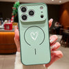 Magnetic Simple Love Print Phone Case For iPhone 17 ProMax 16 15 14 13 Pro Max For Magsafe Wireless Charge Shockproof Hard Cover