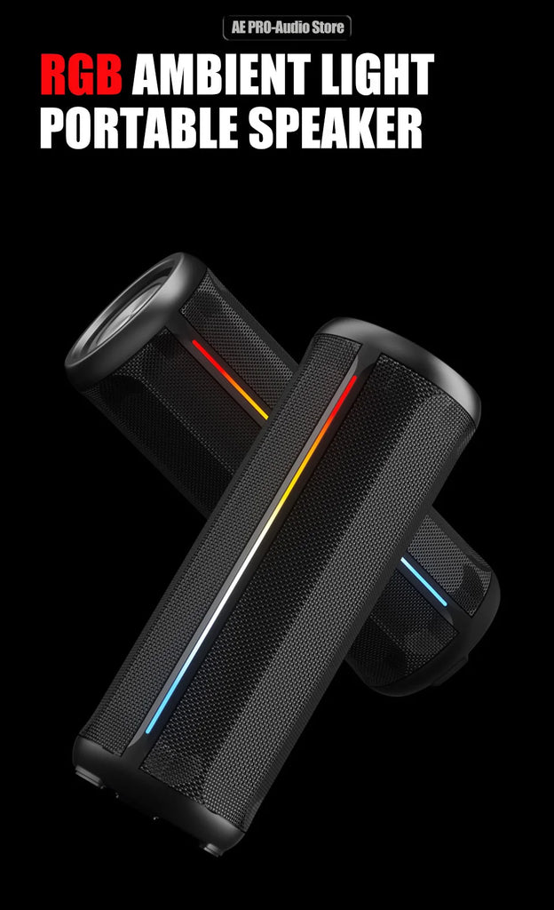 Bluetooth Speaker Wireless LoudSound Subwoofer Outdoor Portable Heavy Bass Fabric Speaker TWS Stereo RGB Ambient Light Speakers
