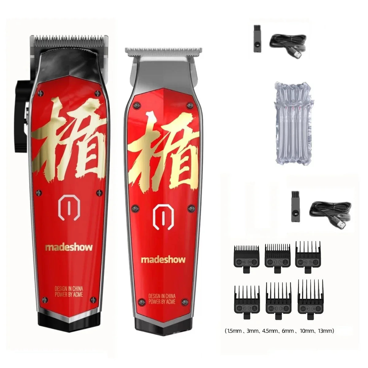 New D0 MadeShow M10M11 Professional Hair Clipper + Trimmer Set 0.1mmHair Cutting Machine Cutting T Blade High Speed High Quality