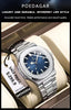 POEDAGAR Luxury Brand Men's Quartz Wristwatch Stainless Steel Waterproof Luminous Date Man Clock Square Business Watches For Men