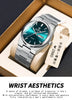 BINBOND Fashion New Men Business Watch Leisure Quartz Stainless Steel Buckle Watches Waterproof Luminous Calendar Men's Watches