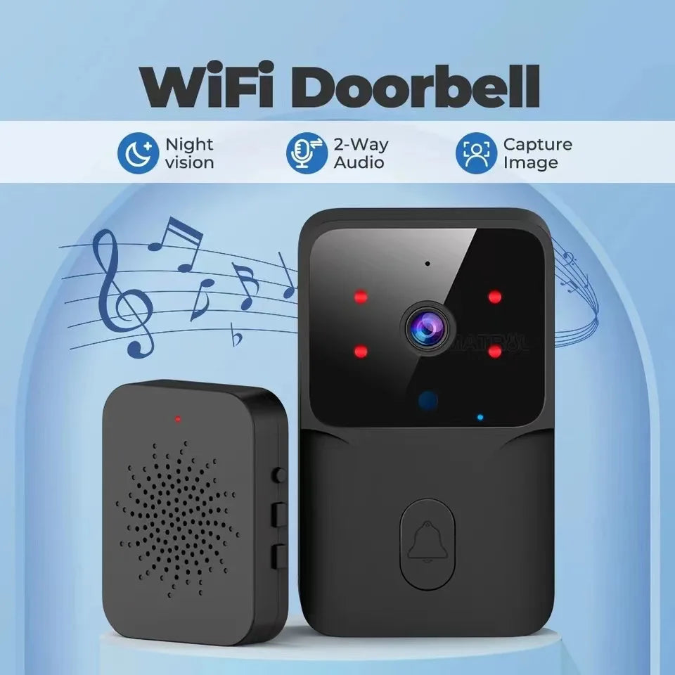 NEW HOT Wireless Smart Video Doorbell, Secure Home Monitoring2.4G WiFi Home Security Camera, 2-way Audio, Night Vision, Battery