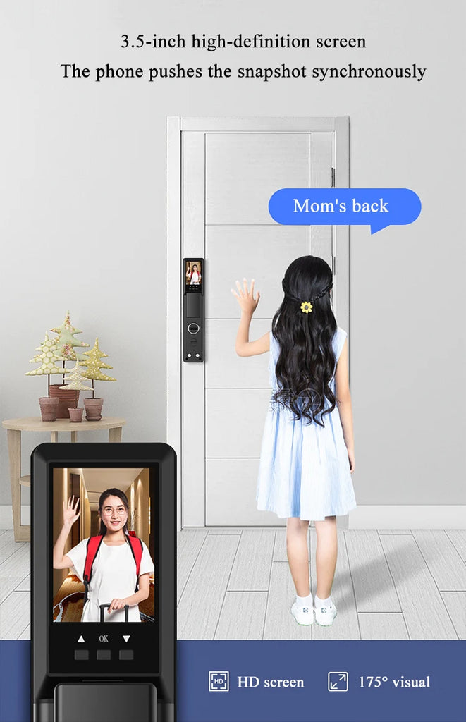 House Electric App Wifi Digital Smart Door Lock Camera Home Security Finger Print Doorlock Keyless Entry Candado Inteligente