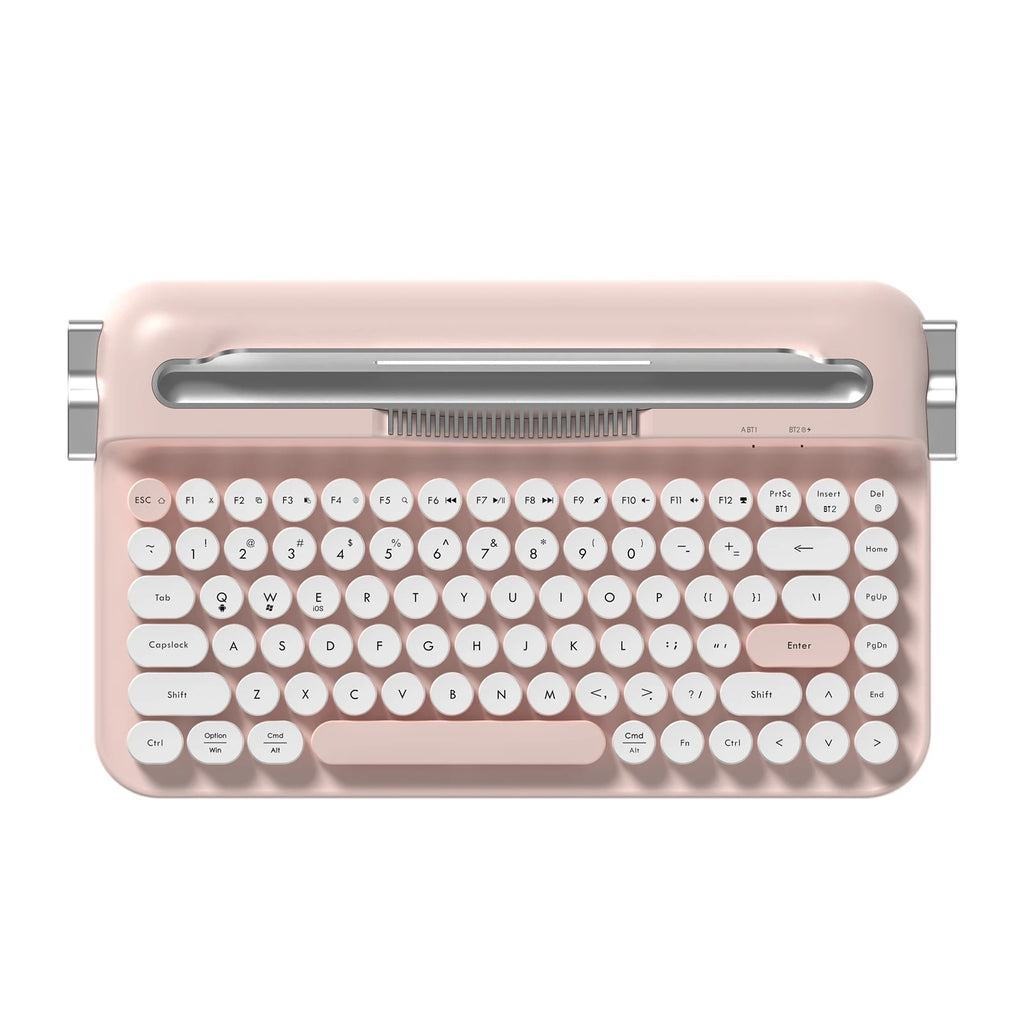 AJAZZ AF84 Multl-Device Keyboard Dual Mode 2.4G/Bluetooth5.0 With Card Slot Bracket Position Typewriter Office Membrane Keyboard