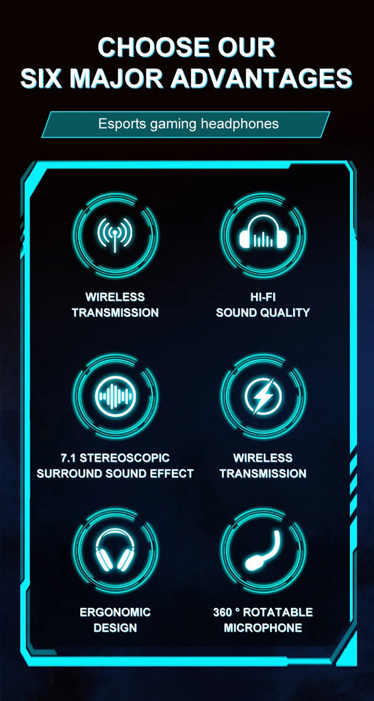 GT808 Gaming Earphones are lightweight and cool wireless stereo gaming headphones suitable for laptops and desktops