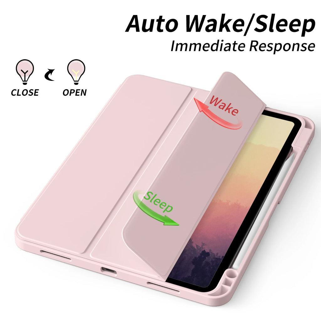 RBP For iPad Pro 11 12.9 inch with Pencil Holder Case, For iPad Air 4/5th Generation 10.9 inch mini 6 Soft Slim TPU Tablet Cover