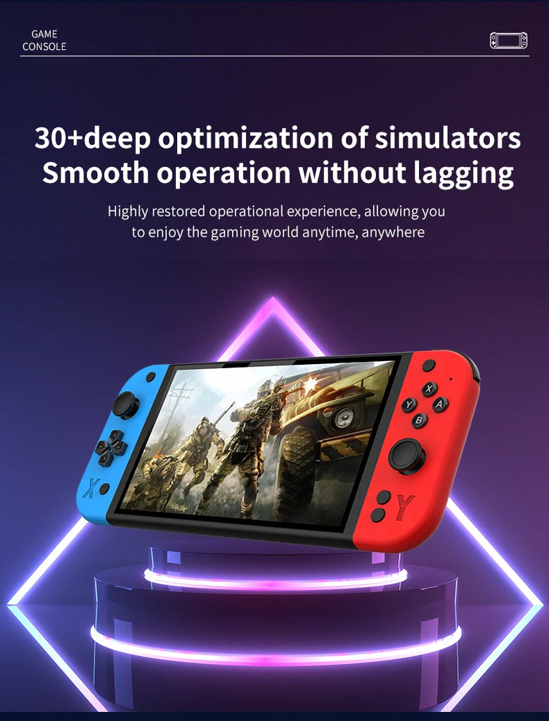 G90 7inch 64GB 4000mAh portable handheld game console arcade high-definition For PSP/PS1 nostalgic retro TV Gaming Controller
