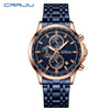 CRRJU Brand Creative Multifunction Male Wristwatch Date Display Stainless steel Men Quartz Watch Waterproof Sports Chronograph