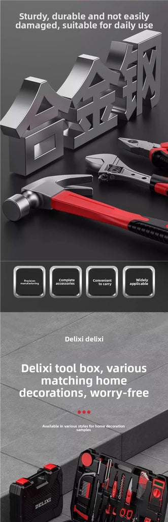 Multifunctional Tool Kit Home Repair Hand Tools Set with Storage Box for Household DIY Maintenance