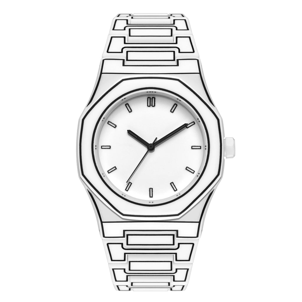 Lightweight Polycarbonate case high tech black men's watch classic simple silicone strap men's quartz watch fashion style clock