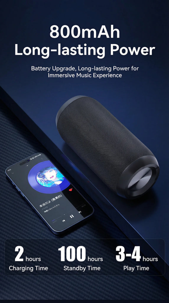 Bluetooth Speaker Bass Powerful Portable Long Battery Life Wireless Subwoofer Outdoor Gathering Camp Sound Box Supports TF USB