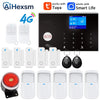 Home 4G GSM Alarm Security System 433MHz Wireless 2.4G WIFI Smart Alarm Kit Works with TUYA Smart Life APP Compatible with Alexa