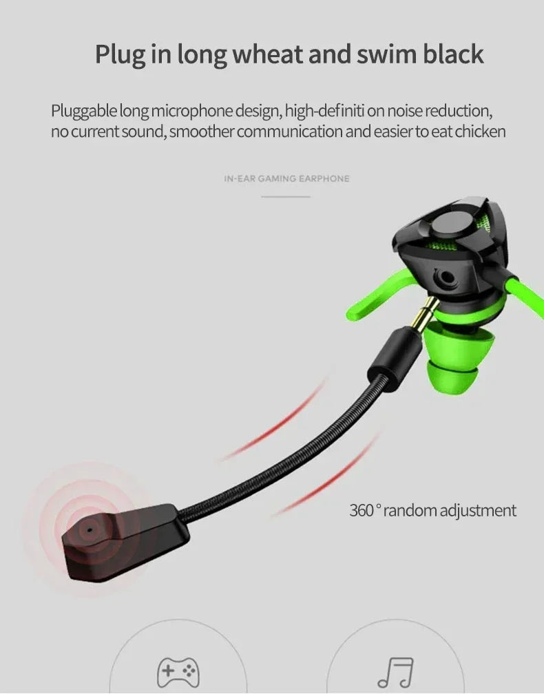 Universal Wired Earphone Headset Gamer Headphones Gaming Earbuds With Mic For Pubg PS4 CSGO Casque Phone Tablet Laptop Game