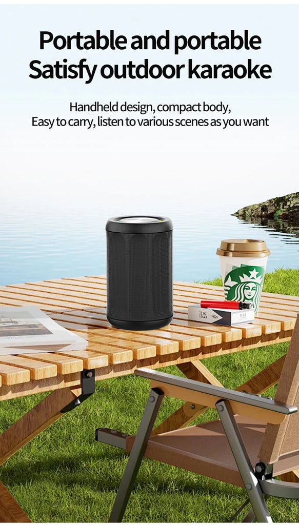 Bluetooth Speaker Wireless LoudSound Subwoofer Outdoor Portable Heavy Bass Fabric Speaker TWS Stereo RGB Ambient Light Speakers