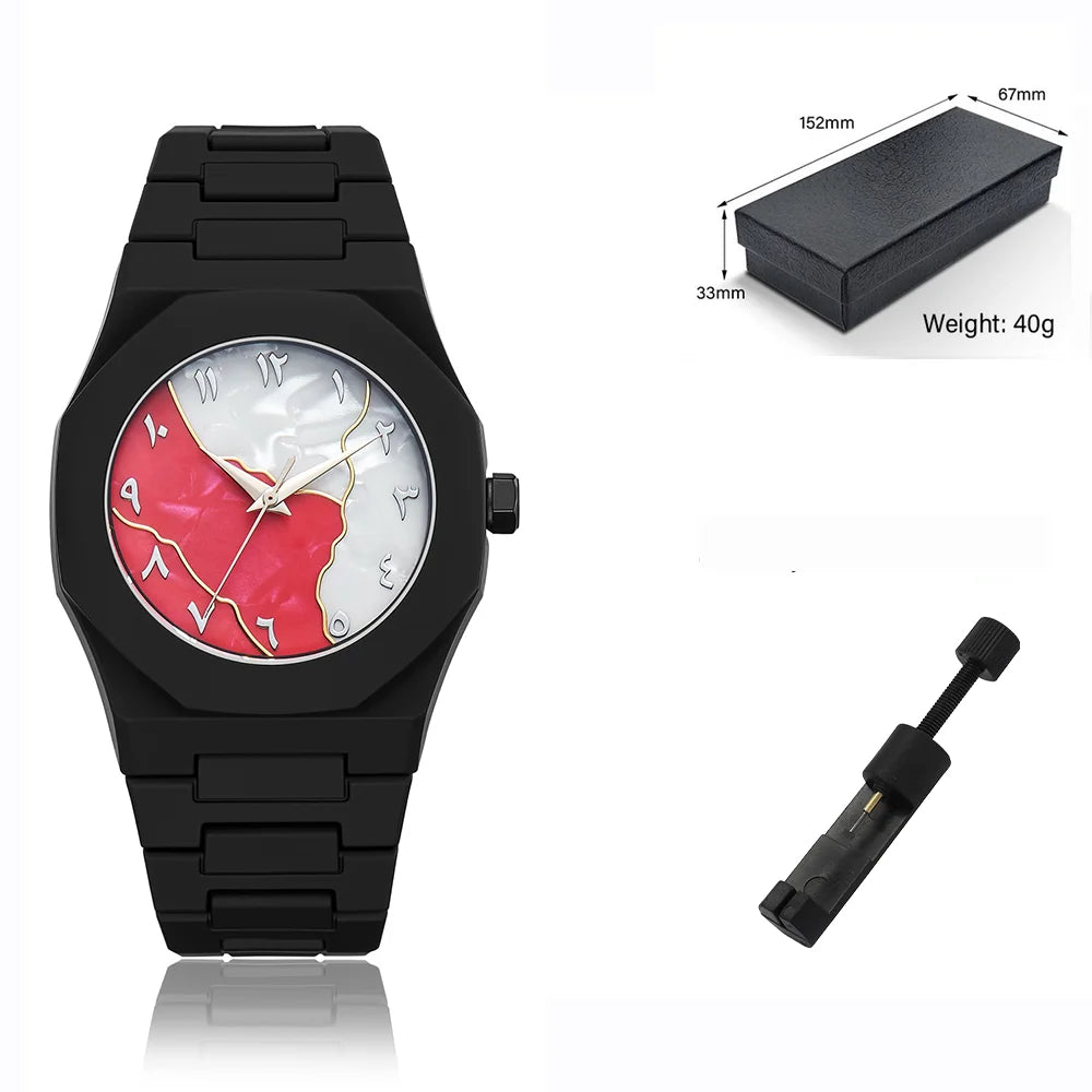 Lightweight Polycarbonate case high tech black men's watch classic simple silicone strap men's quartz watch fashion style clock