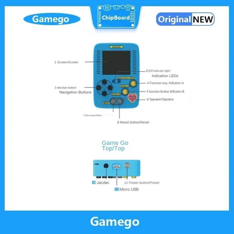 GameGo programmable Game Console Portable Handheld Game Console Kid's Primary Secondary School Programming Toy Teaching Aids