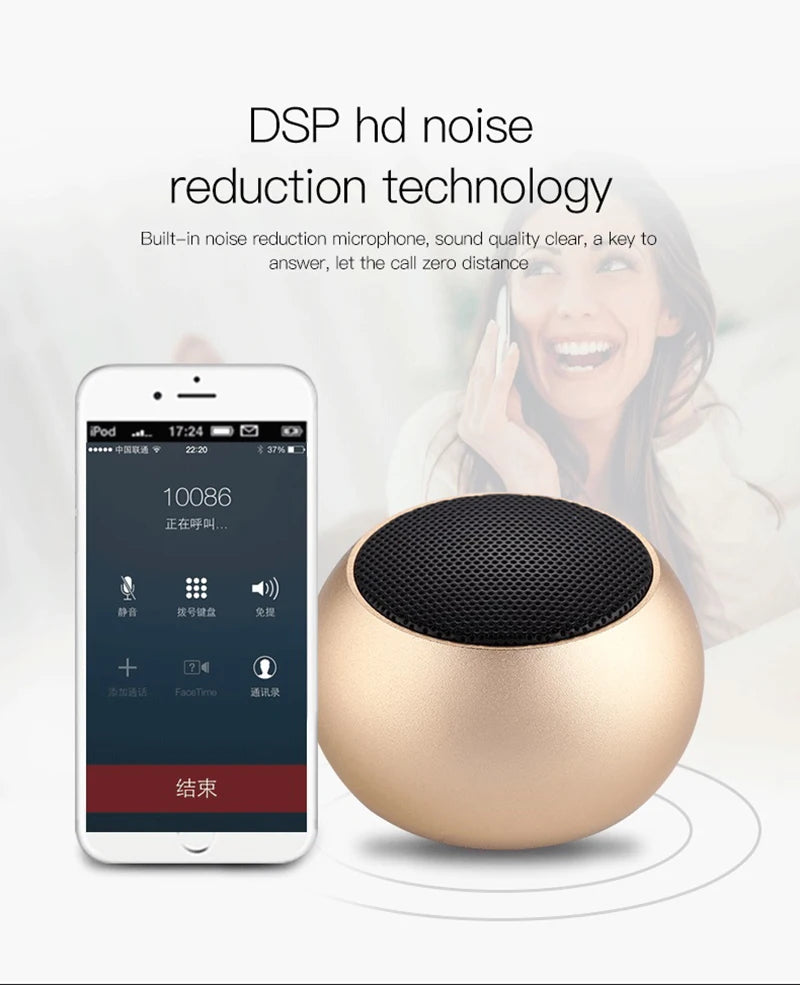 Bluetooth Wireless Speakers TWS Handfree Portable Cell Phone Speaker	Small Subwoofer Bass Sound Box Mini Soundbox Metal
