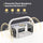 2500mAh Bluetooth Speaker with Wireless Charger, FM Radio & Dimmable Light - Portable Dual Speaker for Bedroom, Office & Gifts