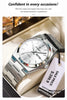 POEDAGAR Luxury Business Man Wristwatch Waterproof Luminous Stainless Steel Men Watch Date Week Fashion Quartz Men's Watches+Box