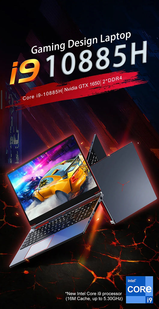 High-Performance 16.1" Gaming Laptop Powered by Intel Core I9-13900H/i9-10885H, 6GB Dedicated Graphics, Windows 11, Fully Upgr