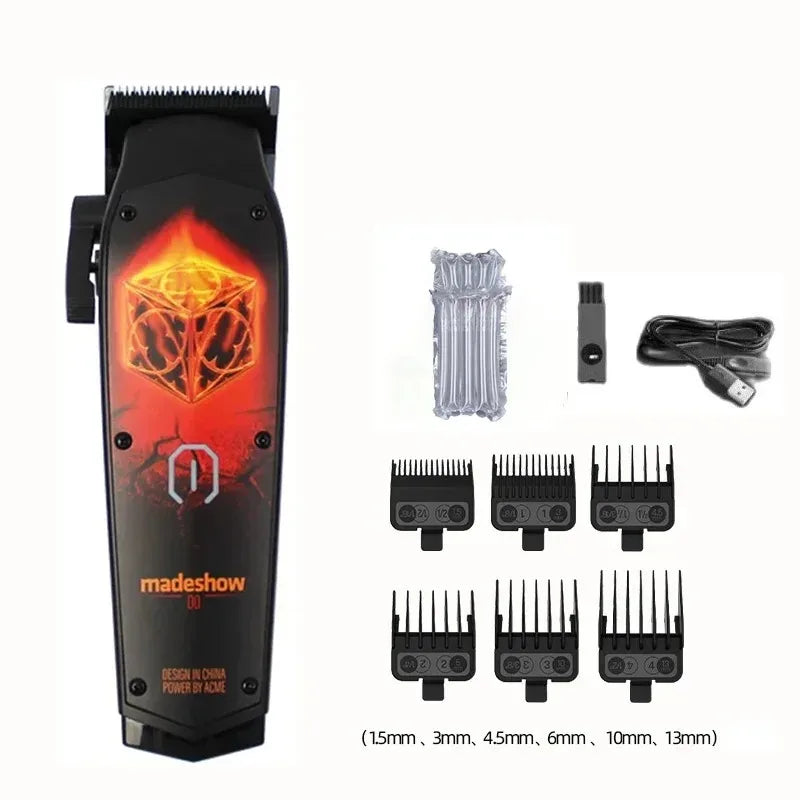 New D0 MadeShow M10M11 Professional Hair Clipper + Trimmer Set 0.1mmHair Cutting Machine Cutting T Blade High Speed High Quality