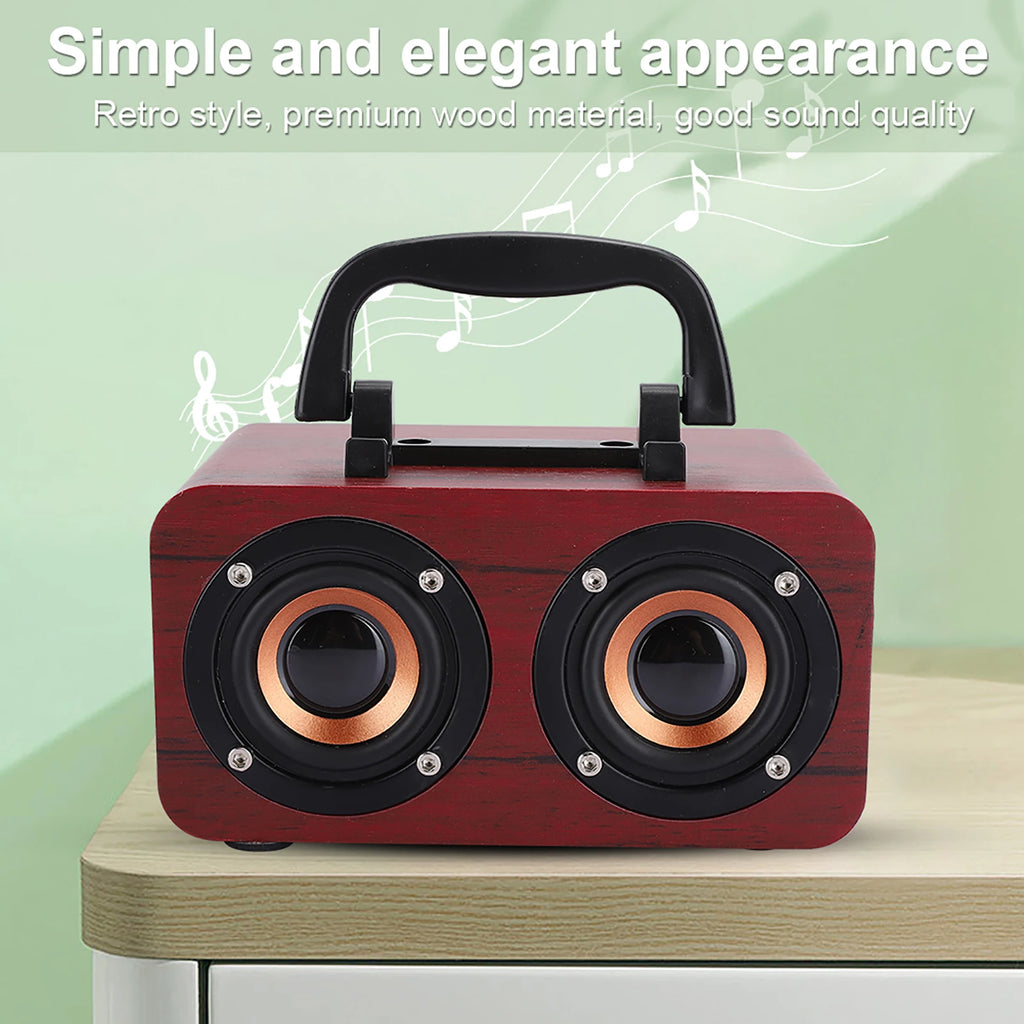 Bluetooth Speaker Retro Wooden Wireless Bluetooth Speaker Portable Music Player for Mobile Phone PC