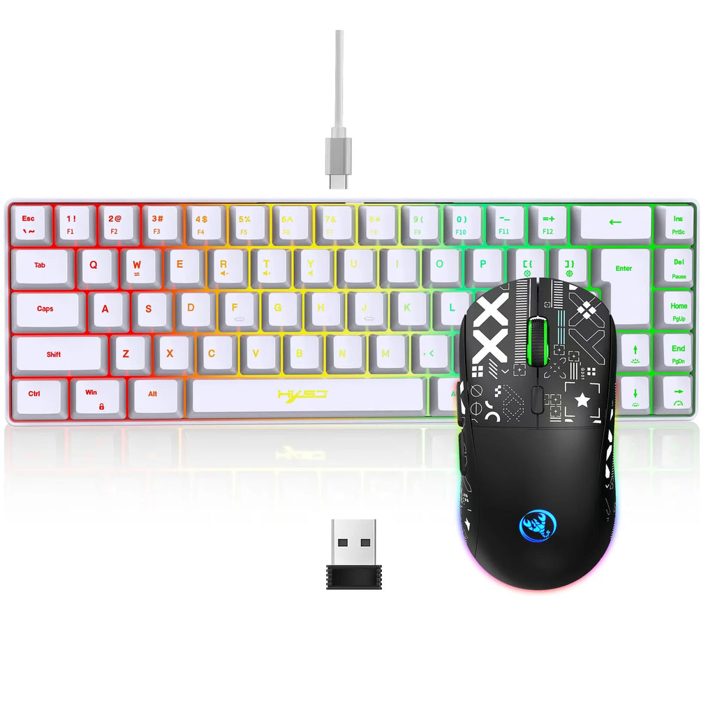 60% gaming Keyboard and mouse combo set gamer white key board combo computer wired keyboards mouses office teclado for laptop pc