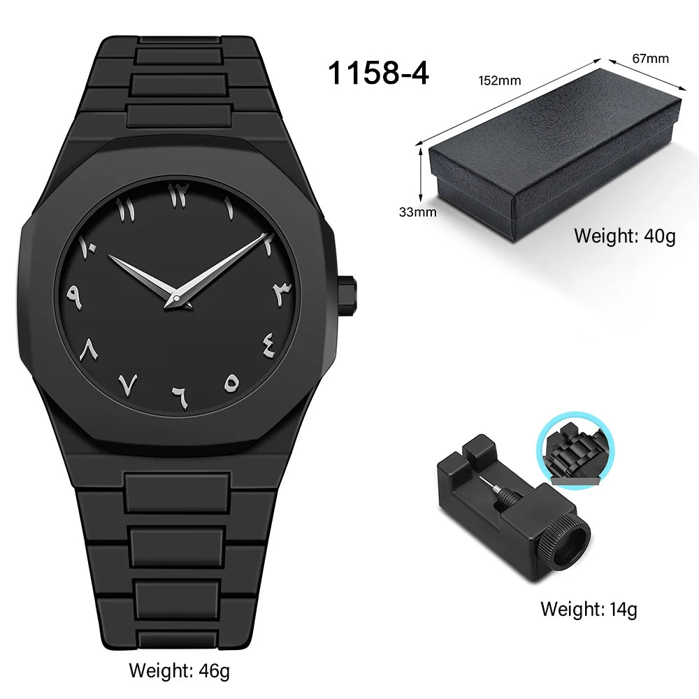 Men's Classic Business Watch Arabic Numerals Polycarbonate Quartz Watch Fashion Sports Watch Slim Waterproof Clock