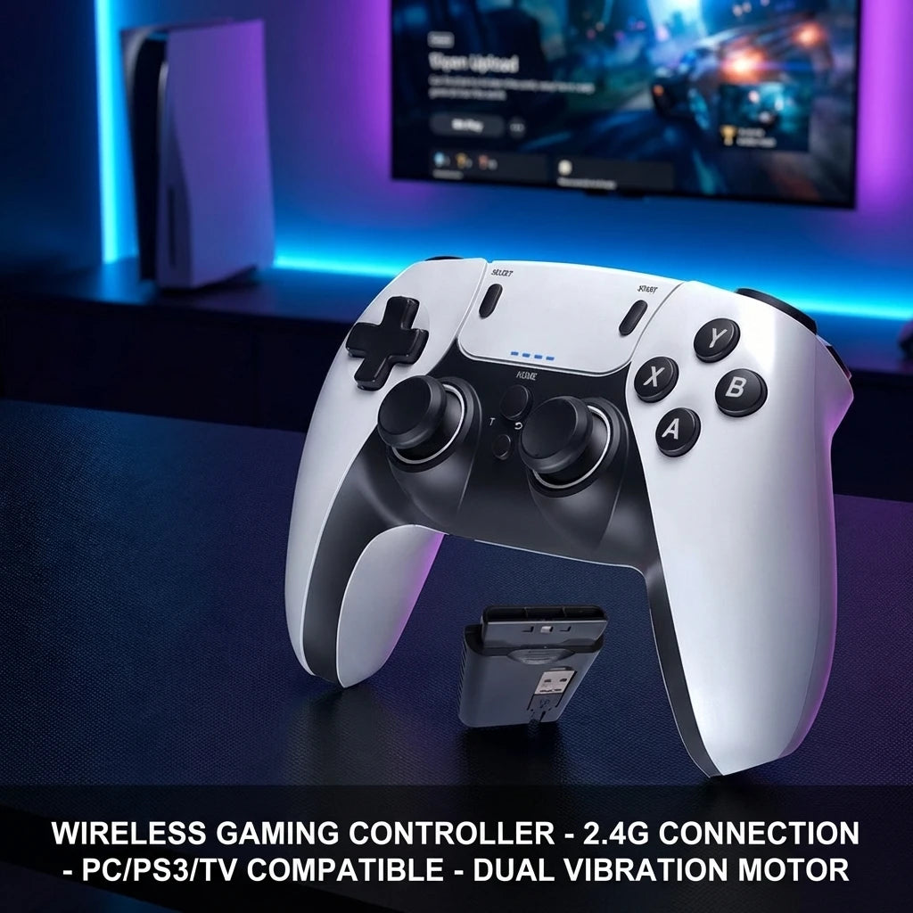 Wireless Gaming Controller - Handheld Game Console with Entertainment Gamepad for PS1 PS2 PS3 PC Android
