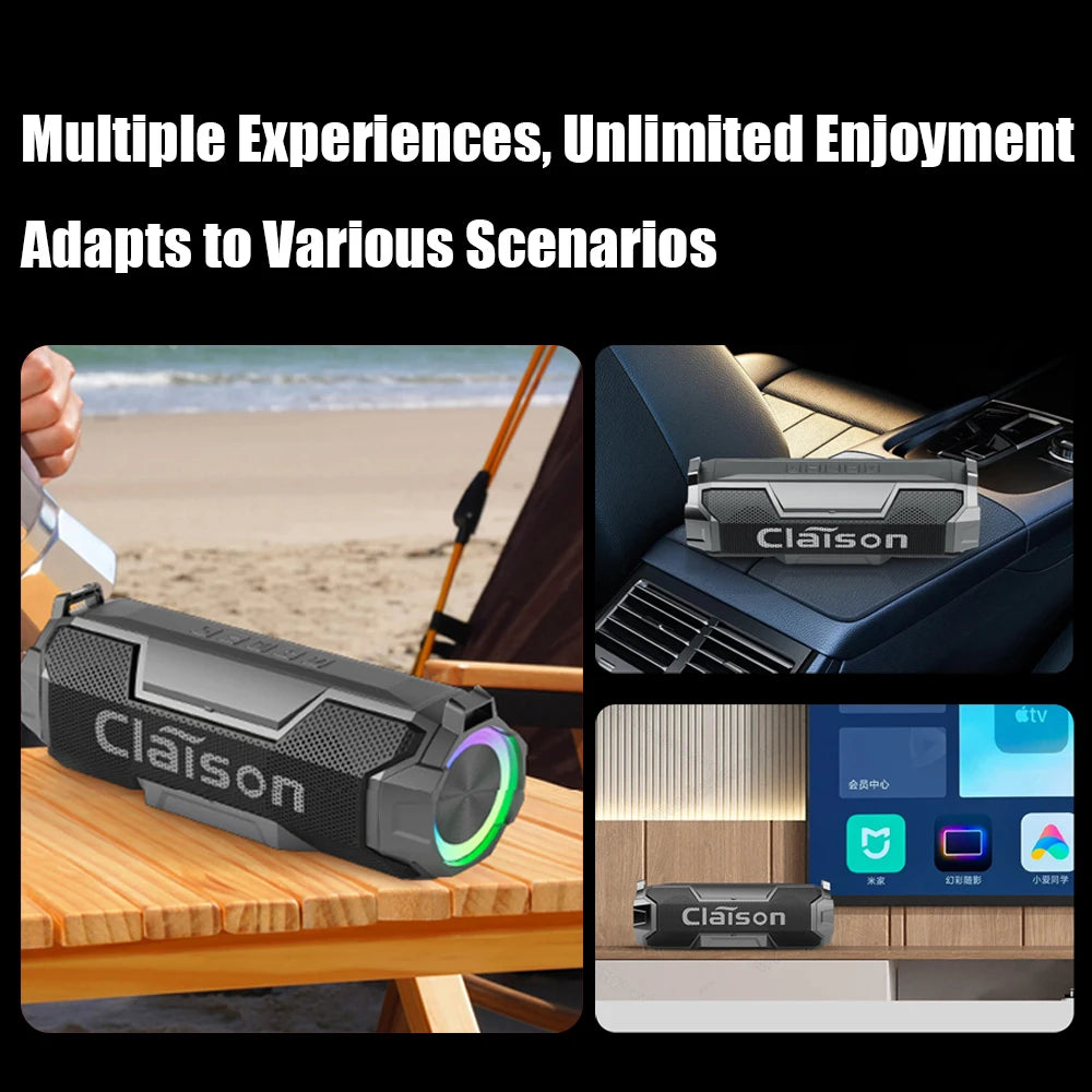 CLAISON Bluetooth 5.3 Speaker | Hi-Fi Deep Bass Waterproof & Long Battery Portable Outdoor Speaker