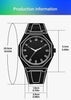 Lightweight Polycarbonate case high tech black men's watch classic simple silicone strap men's quartz watch fashion style clock