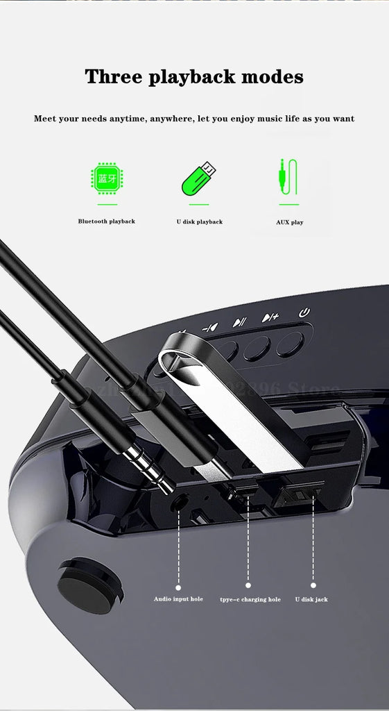 Wireless Bluetooth Speaker Wall-mounted 3D Surround Sound Multifunctional Outdoor Portable Subwoofer Long Battery Life