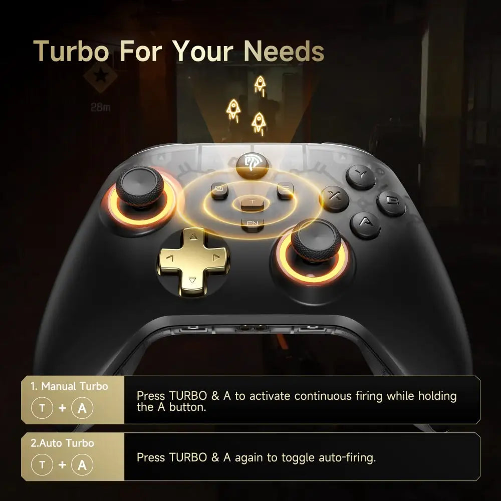 EasySMX D05 Wireless Gaming Controller Gamepad for PC/Switch/TV/Phone with Charging Dock RGB Hall Effect Joysticks Triggers