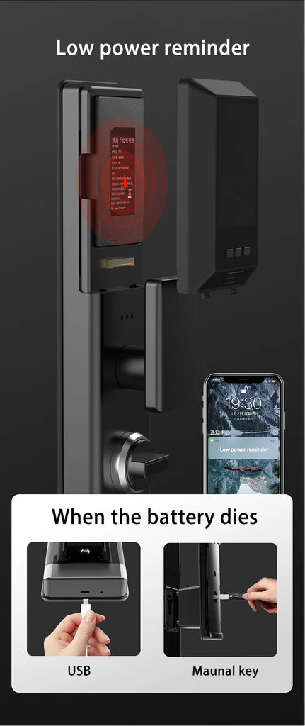 House Electric App Wifi Digital Smart Door Lock Camera Home Security Finger Print Doorlock Keyless Entry Candado Inteligente