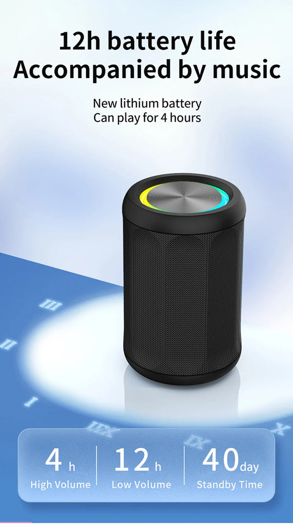 Bluetooth Speaker Wireless LoudSound Subwoofer Outdoor Portable Heavy Bass Fabric Speaker TWS Stereo RGB Ambient Light Speakers